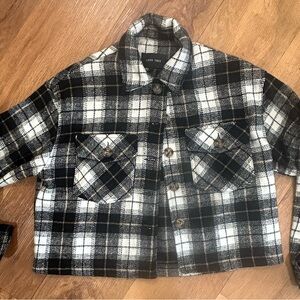 Love Tree Monochrome Plaid Jacket